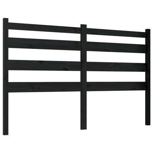 Sengegærde 126x4x100 cm massivt fyrretræ sort