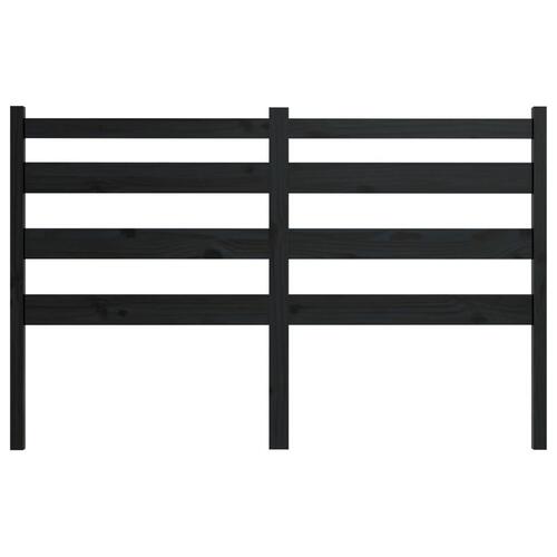 Sengegærde 126x4x100 cm massivt fyrretræ sort