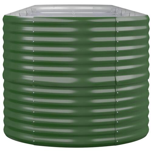 Plantekasse 440x80x68 cm pulverlakeret stål grøn