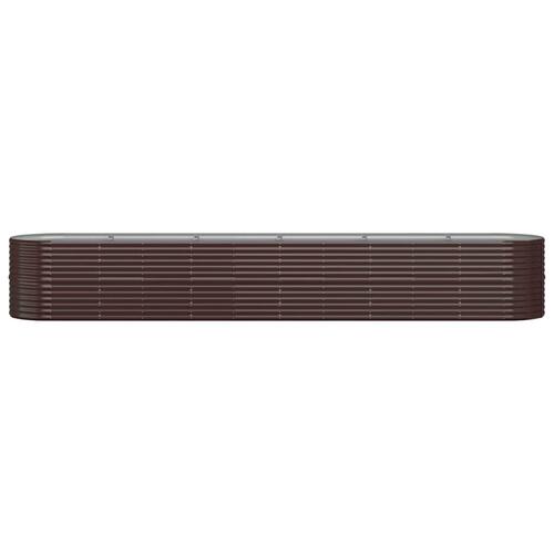 Plantekasse 440x80x68 cm pulverlakeret stål brun