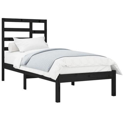 Sengeramme 75x190 cm Small Single massivt træ sort