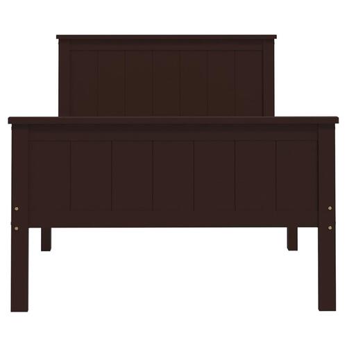 Sengeramme 90x200 cm massivt fyrretræ mørkebrun