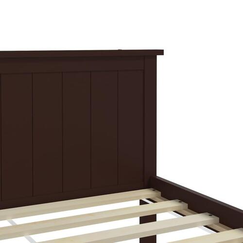 Sengeramme 90x200 cm massivt fyrretræ mørkebrun