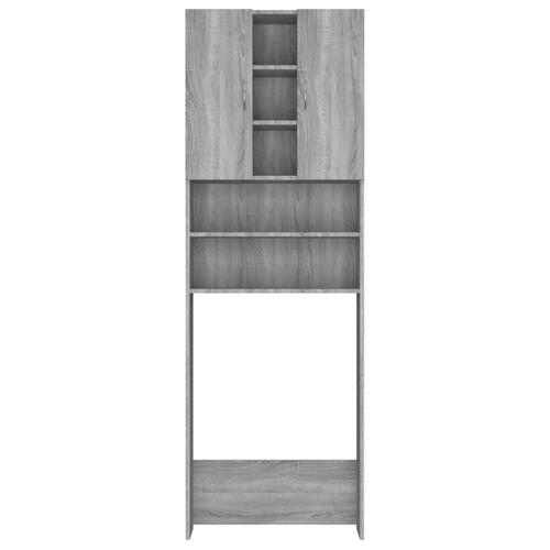 Vaskemaskineskab 64x25,5x190 cm grå sonoma-eg
