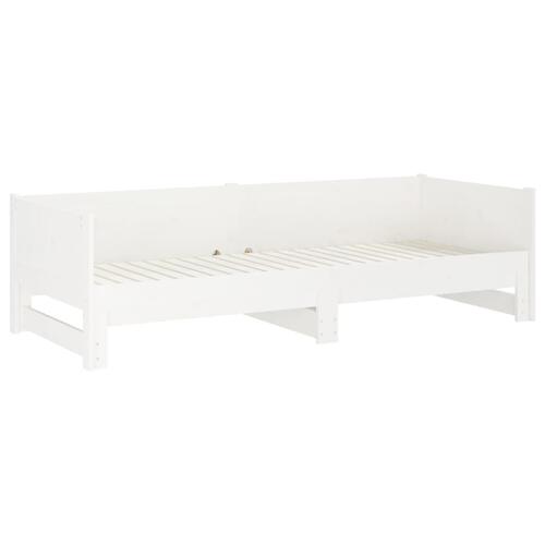 Daybed med udtræk 2x(90x200) cm massivt fyrretræ hvid
