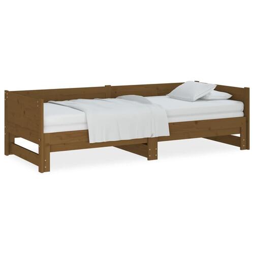 Daybed med udtræk 2x(90x200) cm massivt fyrretræ gyldenbrun