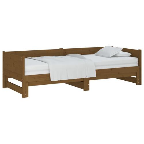 Daybed med udtræk 2x(90x200) cm massivt fyrretræ gyldenbrun