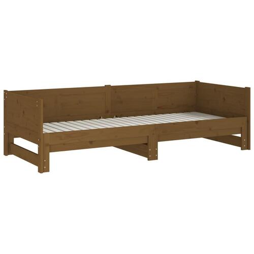 Daybed med udtræk 2x(90x200) cm massivt fyrretræ gyldenbrun