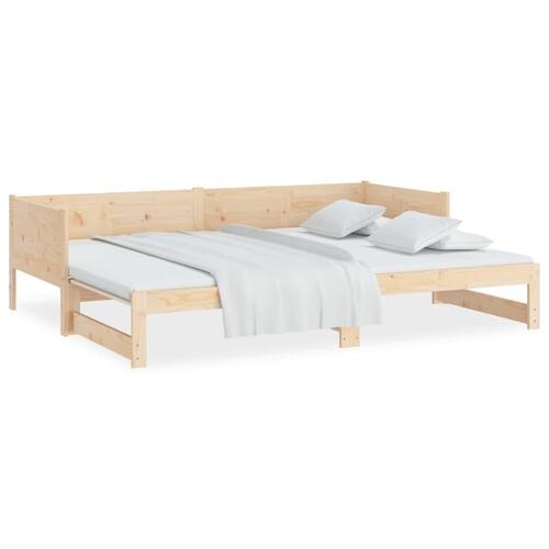 Daybed med udtræk 2x(80x200) cm massivt fyrretræ