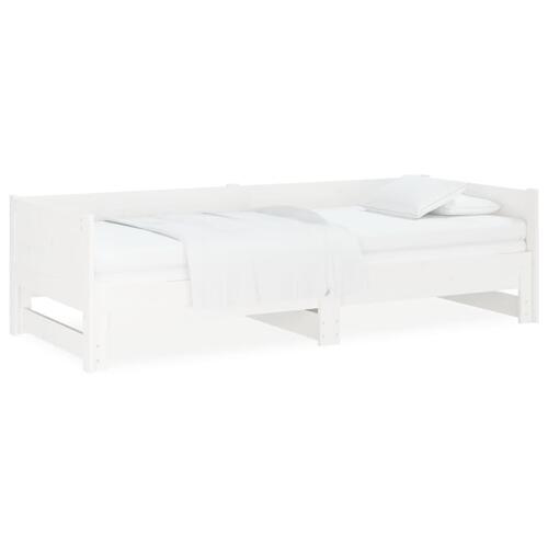 Daybed med udtræk 2x(80x200) cm massivt fyrretræ hvid