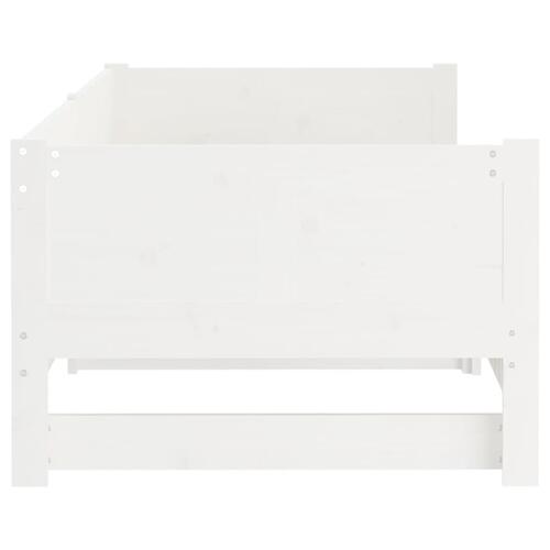 Daybed med udtræk 2x(80x200) cm massivt fyrretræ hvid