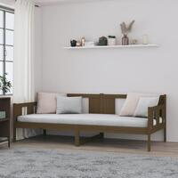 Daybed 90x190 cm massivt fyrretræ gyldenbrun