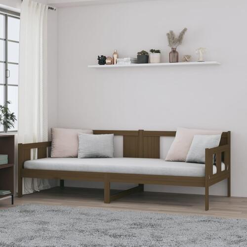 Daybed 90x190 cm massivt fyrretræ gyldenbrun