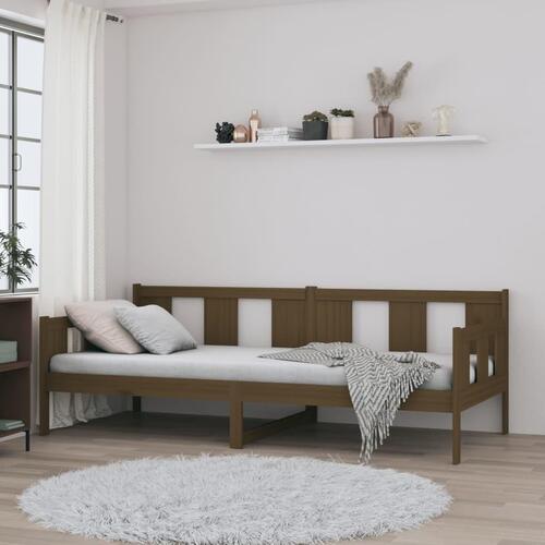 Daybed 90x190 cm massivt fyrretræ gyldenbrun