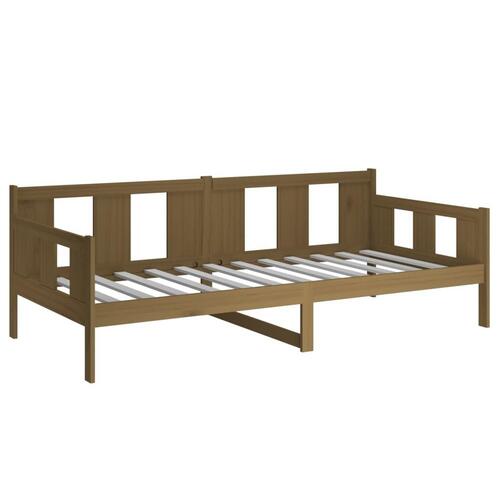 Daybed 90x190 cm massivt fyrretræ gyldenbrun