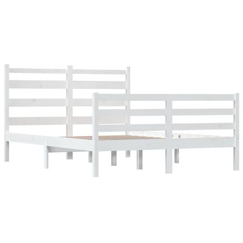 Sengeramme 140x200 cm massivt fyrretræ hvid