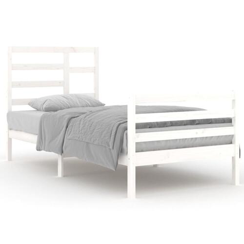 Sengeramme 90x200 cm massivt træ hvid