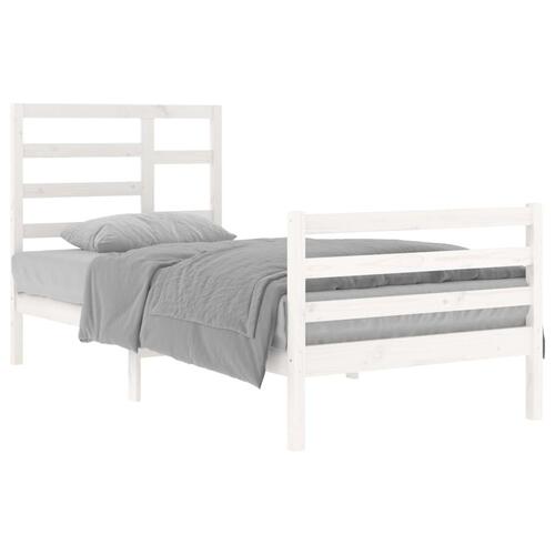 Sengeramme 90x200 cm massivt træ hvid