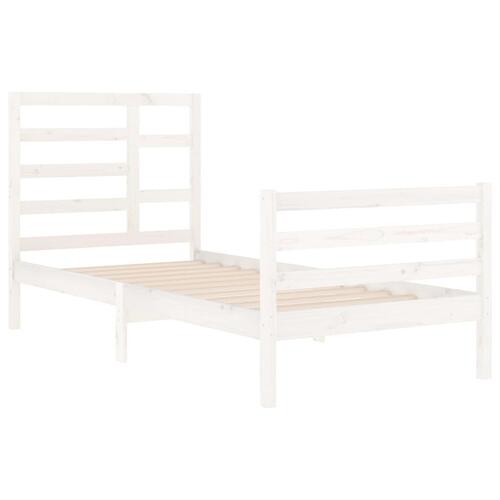Sengeramme 90x200 cm massivt træ hvid