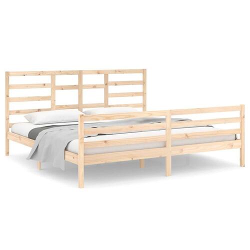 Sengeramme uden madras 200x200 cm massivt træ