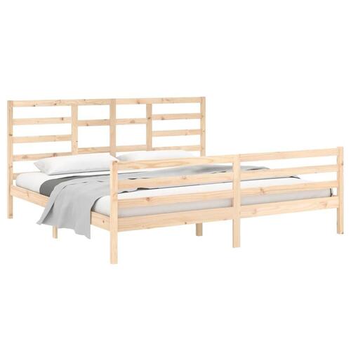 Sengeramme uden madras 200x200 cm massivt træ
