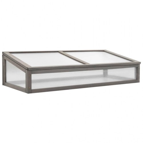 Hævet plantekasse med drivhus 120 x 54 x 120 cm grantræ