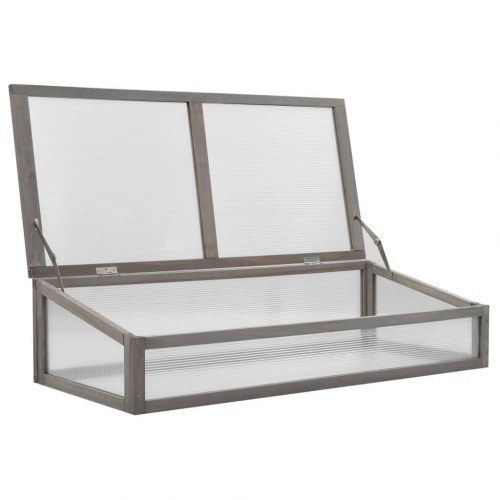 Hævet plantekasse med drivhus 120 x 54 x 120 cm grantræ