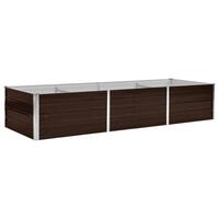 Hævet plantekasse 240x80x45 cm galvaniseret stål brun
