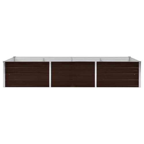 Hævet plantekasse 240x80x45 cm galvaniseret stål brun