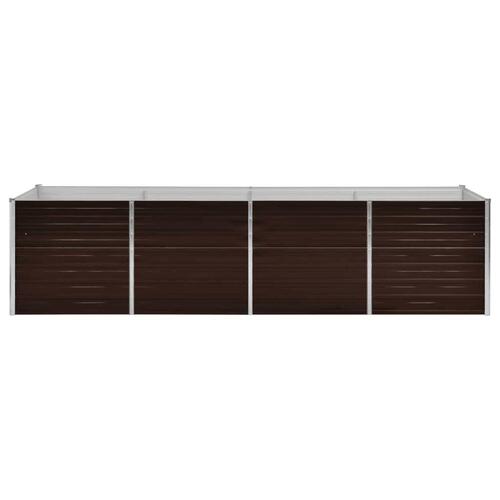 Hævet plantekasse 320x80x77 cm galvaniseret stål brun