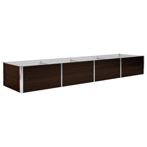 Hævet plantekasse 320x80x45 cm galvaniseret stål brun