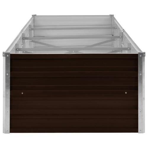Hævet plantekasse 320x80x45 cm galvaniseret stål brun