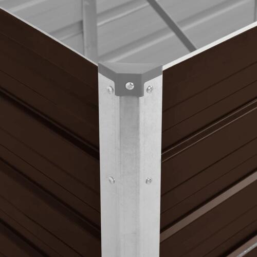 Hævet plantekasse 320x80x45 cm galvaniseret stål brun