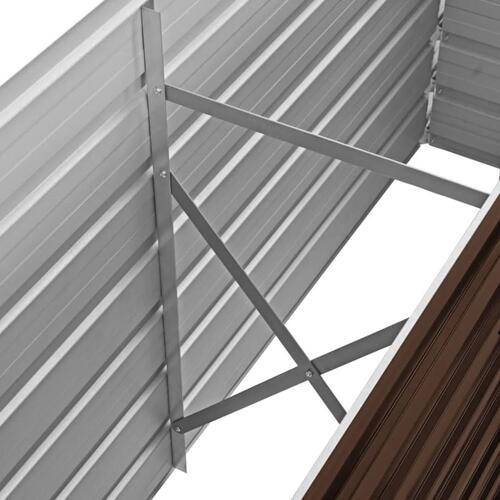 Hævet plantekasse 160x40x77 cm galvaniseret stål brun