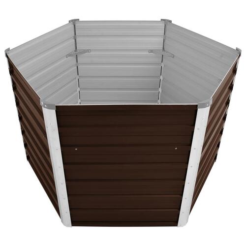 Hævet plantekasse 129x129x77 cm galvaniseret stål brun
