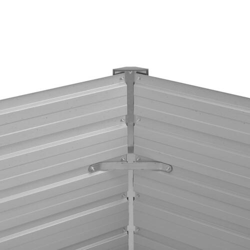 Hævet plantekasse 129x129x77 cm galvaniseret stål brun