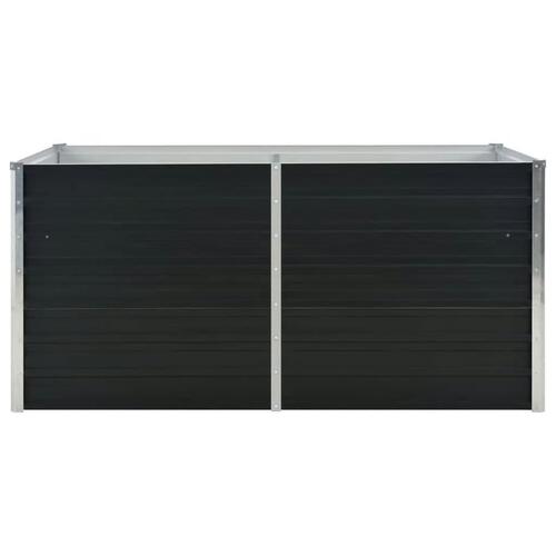 Hævet plantekasse 160 x 80 x 77 cm galvaniseret stål antracitgrå