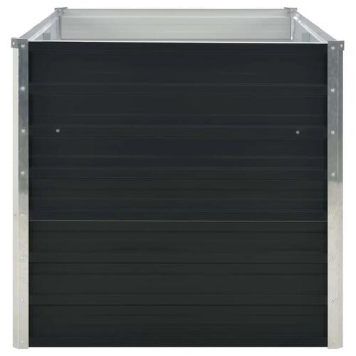 Hævet plantekasse 160 x 80 x 77 cm galvaniseret stål antracitgrå