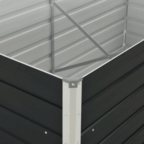 Hævet plantekasse 160 x 80 x 77 cm galvaniseret stål antracitgrå