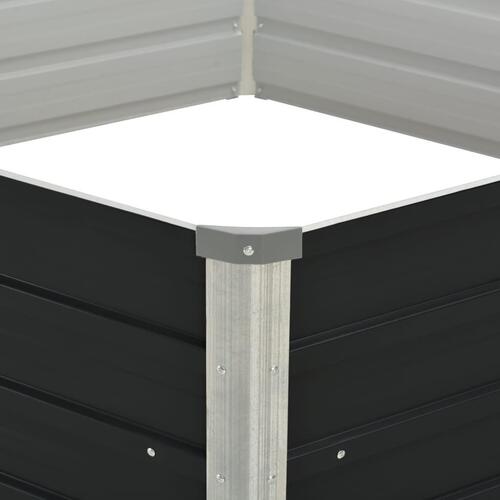 Hævet plantekasse 129x129x45 cm galvaniseret stål antracitgrå