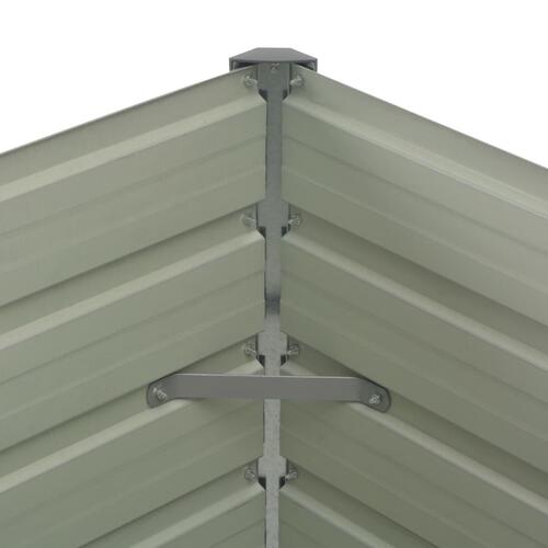 Hævet plantekasse 100x100x77 cm galvaniseret stål antracitgrå