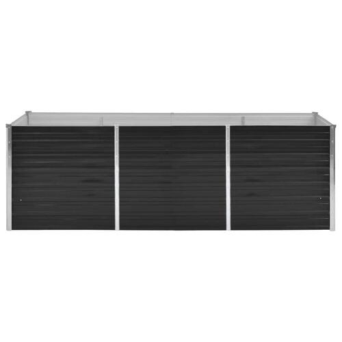 Hævet plantekasse 240x80x77 cm galvaniseret stål antracitgrå
