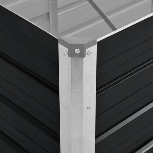 Hævet plantekasse 240x80x77 cm galvaniseret stål antracitgrå