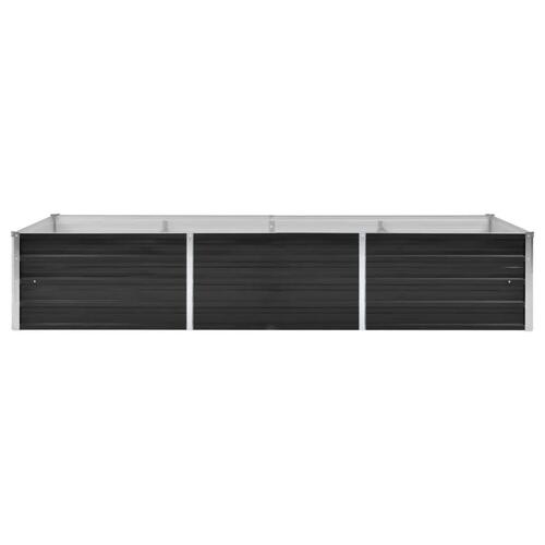 Hævet plantekasse 240x80x45 cm galvaniseret stål antracitgrå