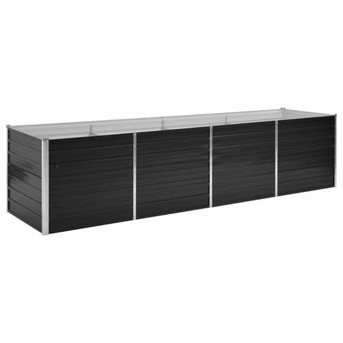 Hævet plantekasse 320x80x77 cm galvaniseret stål antracitgrå