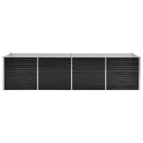 Hævet plantekasse 320x80x77 cm galvaniseret stål antracitgrå
