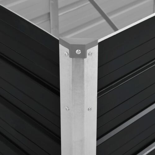 Hævet plantekasse 320x80x77 cm galvaniseret stål antracitgrå