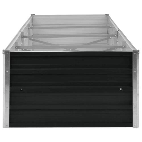 Hævet plantekasse 320x80x45 cm galvaniseret stål antracitgrå
