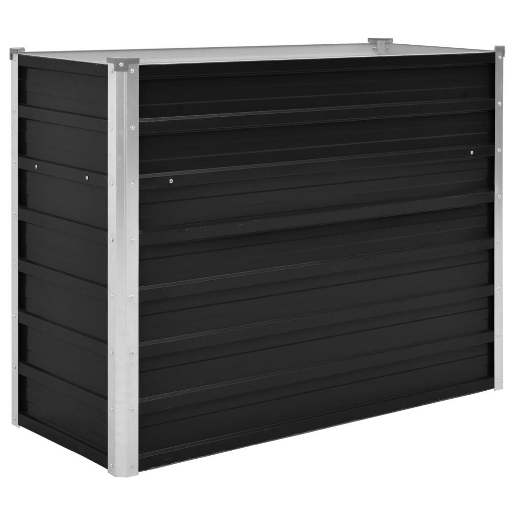 Hævet plantekasse 100x40x77 cm galvaniseret stål antracitgrå
