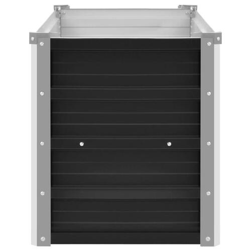 Hævet plantekasse 100x40x45 cm galvaniseret stål antracitgrå
